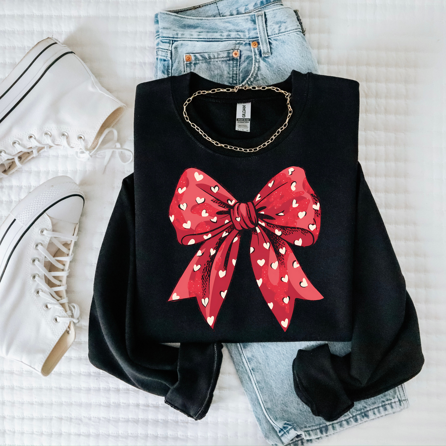 Valentine's Day Coquette Bow Sweatshirt