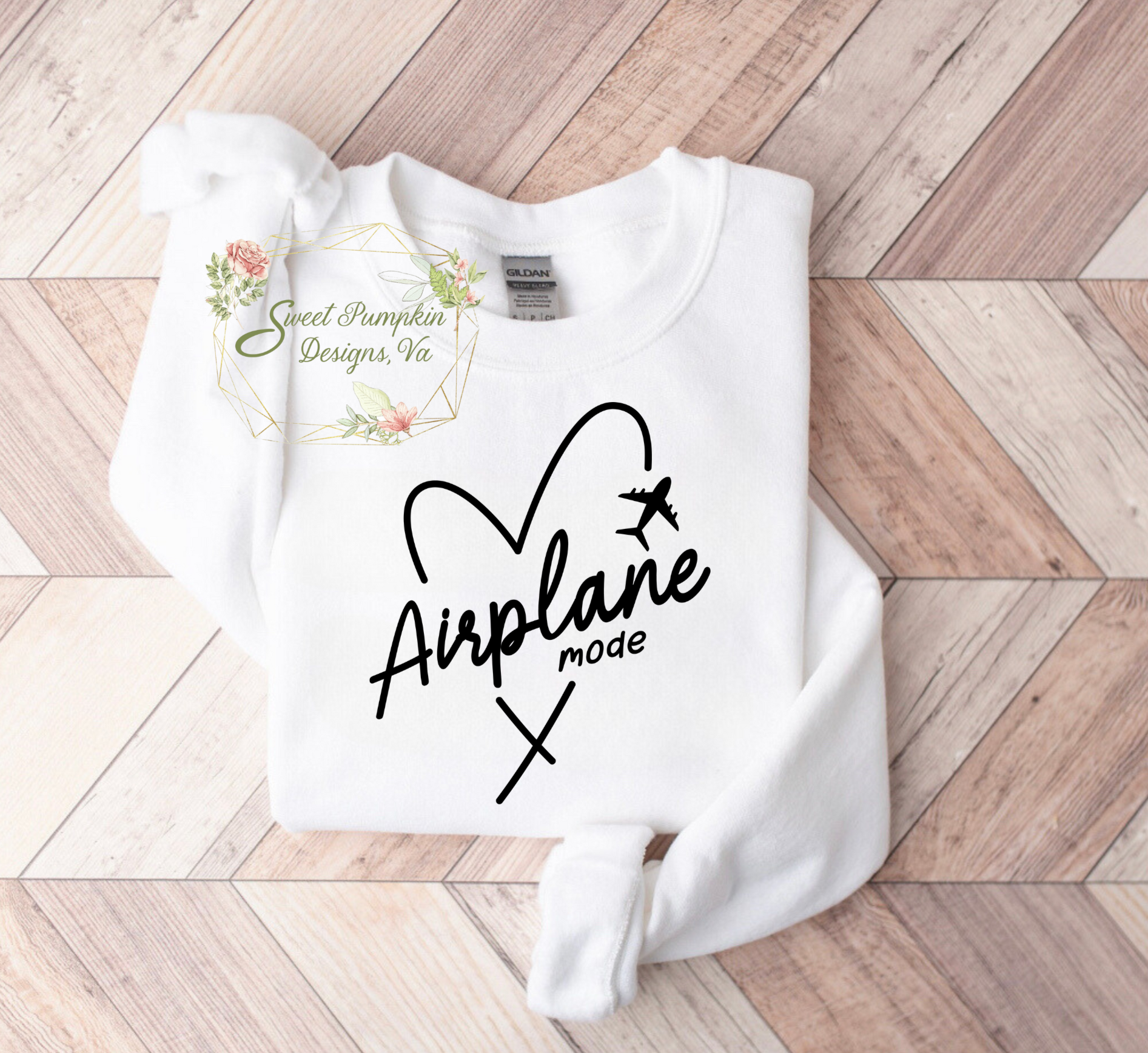 Airplane Mode Crewneck Sweatshirt for Travel Enthusiasts - cozy and comfortable travel clothes with bold lettering