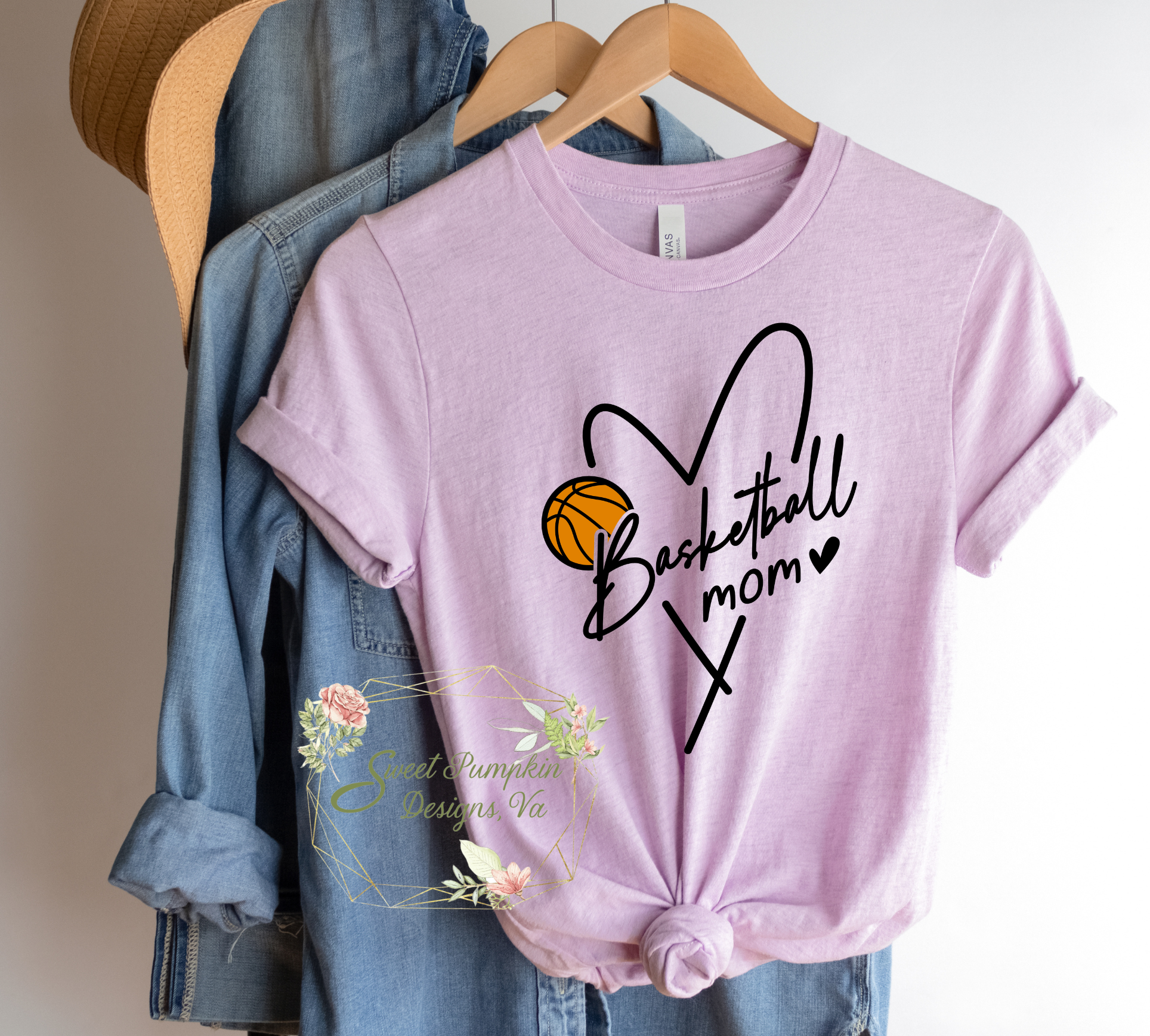 Basketball Mom Tshirt made by Bella Canvas, perfect for game day outfit