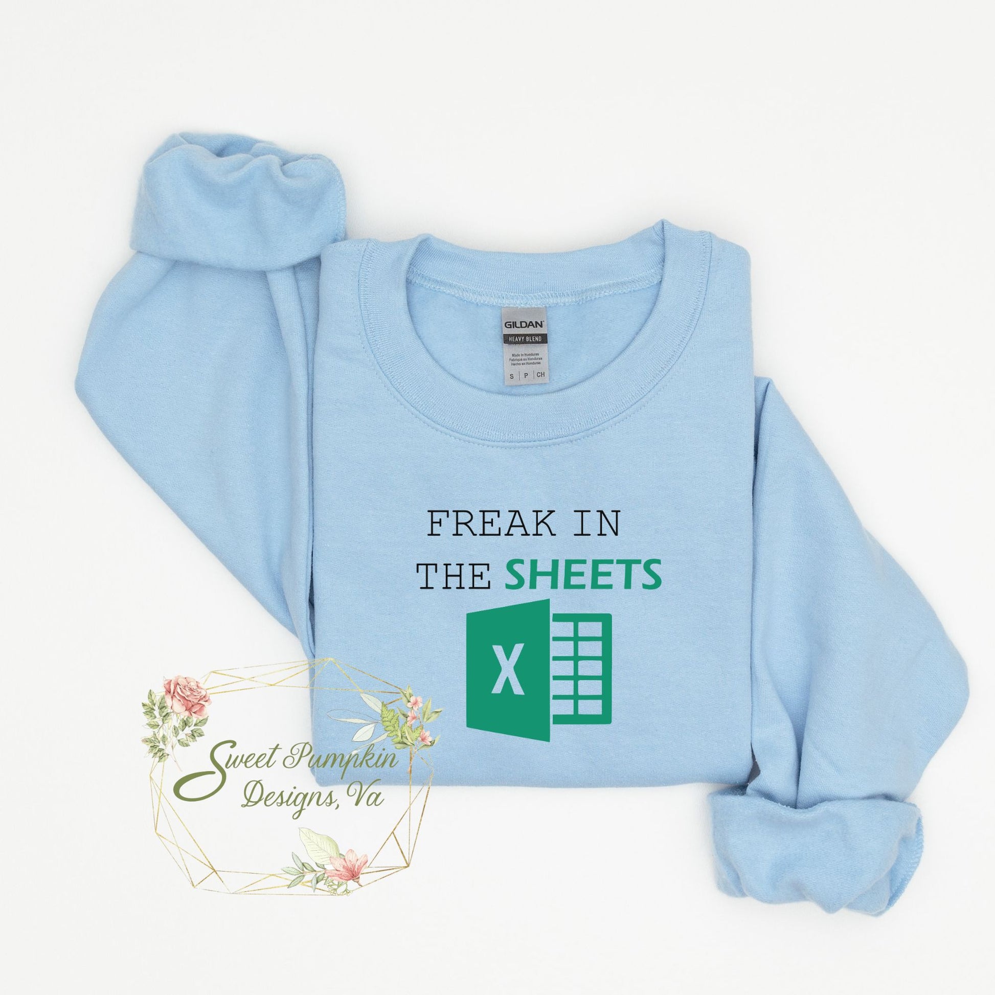 Looking for a funny and unique gift for your favorite data analyst or Excel enthusiast? Check out our "Freak in the Sheets" crewneck sweatshirt! This humorous sweatshirt is the perfect way to add some Excel spreadsheet humor to your wardrobe.  Whether you're looking for a fun way to show off your love for data analysis or just want to make your coworkers laugh, our "Freak in the Sheets" sweatshirt is the perfect choice.